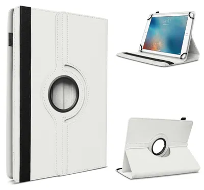 Produktbild von Tablet Hülle für Doogee U9 U10 U11 /Pro Tasche Schutzhülle Case 360 Grad DrehbarFarbe 360 Uni:Weiss