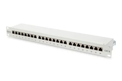 Obrázek produktu pro DIGITUS Patchpanel   1HE 24-Port Cat6     geschirmt grau