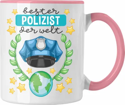 Produktbild von Trendation - Bester Polizist Geschenk Tasse mit Spruch Geschenke Polizei Männer Lustig (Rosa)