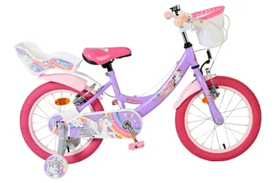 Productafbeelding van Volare Unicorn Kinderfiets - Meisjes - 16 inch - Paars - Twee handremmen