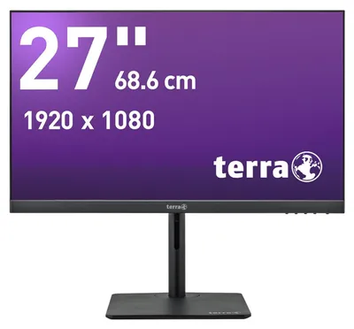 Produktbild von TERRA LCD/LED 2727W HA V2 black HDMI/DP/USB-C GREENLINE PLUS, 68,6 cm (27"), 1920 x 1080 Pixel, Full HD, LED, 5 ms, Schwarz