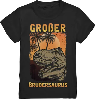 Produktbild von Dinosaurier T-Rex Großer Bruder T-Shirt – Black / 110/116 (5-6)