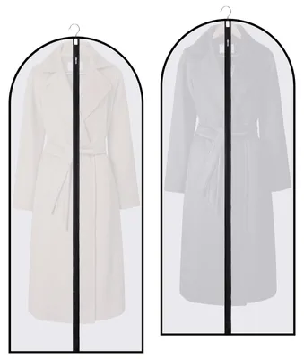 Kleiderschutzbezug 2er-Pack, 60x140 cm, transparent, staubdicht, schwarz