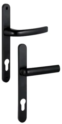 Image de Ensemble sur plaques + béquille RED carré 8mm entraxe 92mm noir RAL 9005 - SOFI - 5112239202