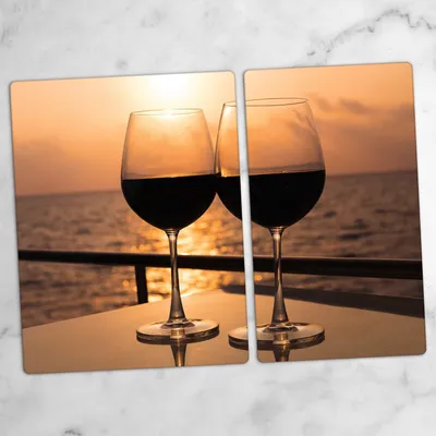 Produktbild von Glas-Herdabdeckplatten Glaskeramikkochfeld-Abdeckung Spritzschutz Glas 70x52 cm Wein