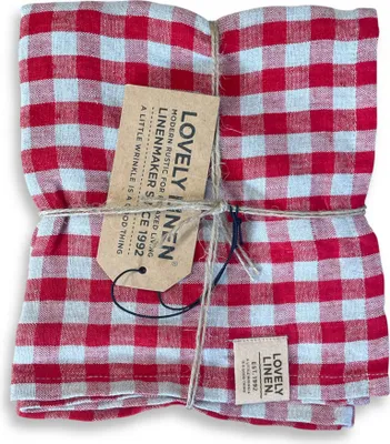 Produktbild von Lovely Linen Linen Misty Tischläufer Leinen square real red 47x150cm (1 Stück)