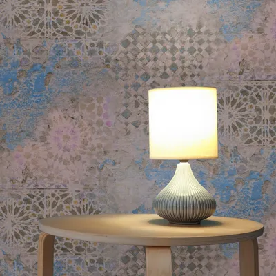 Produktbild von TADESSI Tapete Fliesen Azzura M1-No.604 Vliestapete Blau Beige Ausgefallene Tapete Wohnzimmer Schlafzimmer Küche