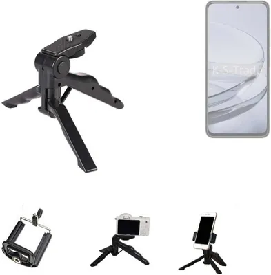 Produktbild von K-S-Trade Stativ Tisch-Ständer Dreibein Handy-Stativ Ständer kompatibel mit ZTE Axon 60 Mini-Stativ Smartphone Tripod Handy-Stativ aus Plastik