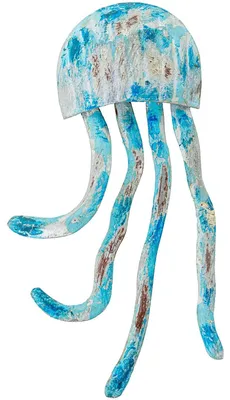 Produktbild von Wandlampe Einer Eisenqualle in Blau, 12 x 3 x 24 cm