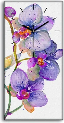 Produktbild von Dekor Leinwand Uhr Wandbilder Geräuschlos 30x60 Gemälde Blumen Zweig Kunst - schwarze Hände