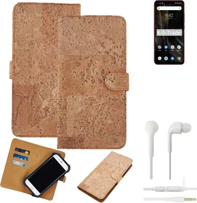 Produktbild von K-S-Trade Hülle kompatibel mit UMIDIGI Power 3 + in ear Kopfhörer Kork Handyhülle Cover  Schutzhülle TPU Case Bumper in Hellbraun, (1x)