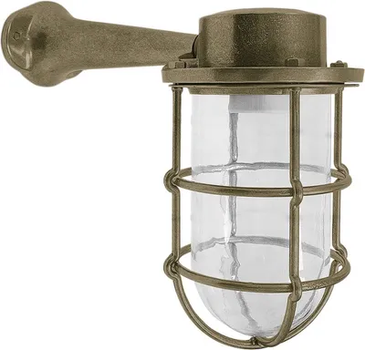 Produktbild von Außenleuchte Wand Glas Messing massiv E27 IP44 H: 21 cm in Maritim Außenwandleuchte