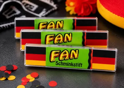 Produktbild von Fan Schminkstift Deutschland 3-in-1 Schwarz Rot Gold – Fan Schminke für Fußball, EM, WM & Public Viewing – Deutschland Make-up für Erwachsene