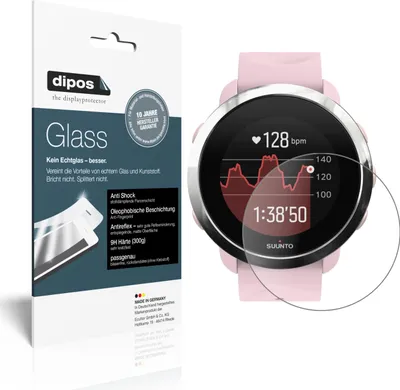 Produktbild von 2x Schutzfolie für Suunto 3 Fitness matt - Anti-Shock 9H Folie dipos Glass Kunststoffglas
