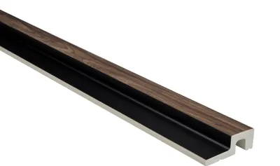 Produktbild von HEXIM Lamellenwand HDPS Polystyrol - Lamellen Wandverkleidung Akustikpaneele Wandpaneele Holz Imitat - (1 Abschlussleiste - hellbraune Holzstruktur) Akustik Paneel