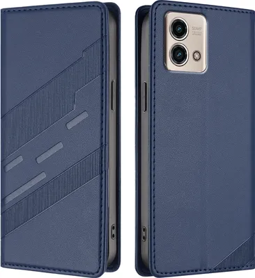 Image de Etui pour Motorola Moto G Stylus 5G 2023, étui portefeuille en cuirPolyuréthaneavec fente pour cartes et fonction stand Blau
