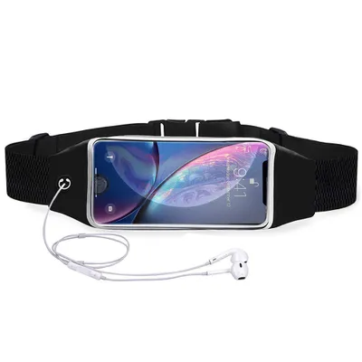 Produktbild von Laufgürtel - Sport Handytasche,Gürteltasche zum Joggen, Wasserresistente Handy Lauftasche Bauchtasche, Ideal für iPhone, Samsung, und Smartphones (Schwarz)