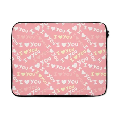 Produktbild von MuchoWow® Laptop Hülle 17 Zoll Laptoptasche Liebe - Sprichwörter - Valentinstag - Zipper - Schutzabdeckung
