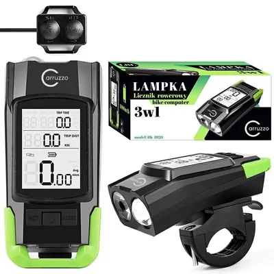 Obrázek produktu pro GOTEL Multifunkční cyklistické LED světlo 3v1 s bezdrátovým tachometrem a klaksonem Carruzzo, 4000 mAh