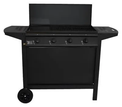 Produktbild von Gasgrill, GRILL GARDEN, 4 Brenner, Schwarz, Mit Schutzhaube, Piezo Zündung
