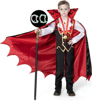 Obrázek produktu pro Dětský upíří kostým chlapci červený Halloween 5-7 let