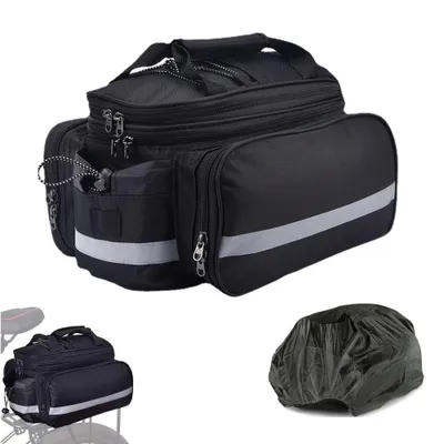 Produktbild von Doppelte Fahrradtasche - 25 L - Fahrradtasche für Gepäckträger - Wasserabweisend - Mit Reflektoren - Einfache Befestigung - Für E-Bike und Fahrrad