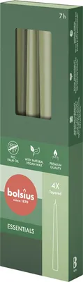 Obrázek produktu pro BOLSIUS kuželová svíčka 24,5x2,4cm čerstvá olivová 4ks