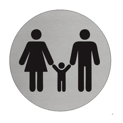 Produktbild von CombiCraft Aluminium Türschild 'Familie' - Ø75mm mit 3M-Klebeband
