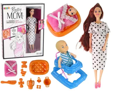 Image de Poupée Bébé Enceinte Accessoires Cheveux Longs