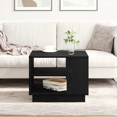 Immagine prodotto di Maison Exclusive - Tavolino nero effetto rovere 55 x 55 x 42 cm Materiale ligneo