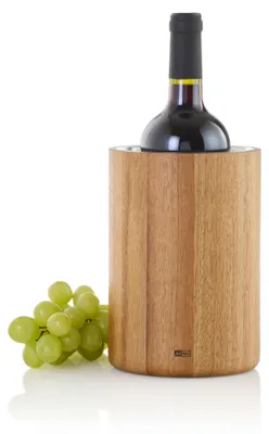 Immagine prodotto di Refrigeratore per vino, spumante/champagne "Vine", in legno di acacia/acciaio inossidabile, diametro: 13,5 cm, altezza: 19,5 cm