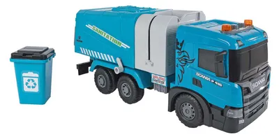 Immagine prodotto di Kids Globe 2Play Scania Müllabfuhr (blau,Licht und Sound,bewegliche Klappen)