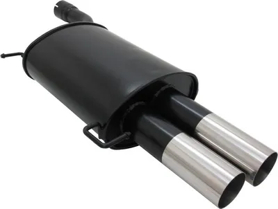 Produktbild von Stahl Sport Auspuff Endschalldämpfer BMW E60 2x76 rund scharf Edelstahl Endrohr