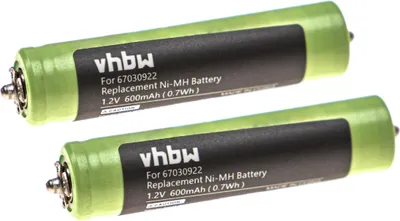 Produktbild von vhbw 2x Akku kompatibel mit Braun Cruzer3 2778, Cruzer3 2865, Cruzer3 Z50, Cruzer3 2874, Cruzer3 2878, Cruzer4 2778 Rasierer (600 mAh, 1,2 V, NiMH)