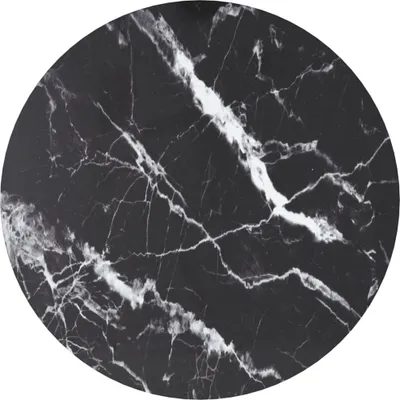Produktbild von Tischplatte Schwarz Ø60x0,8 cm Hartglas in Marmoroptik
