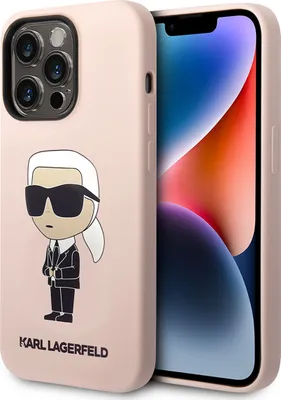 Image de Karl Lagerfeld Klhcp14Lsnikbcp Iphone 14 Pro 6.1 Hardcase Pink/Pink Silicone Iconic