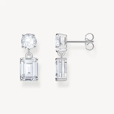 Produktbild von Thomas Sabo H2276-051-14 Ohrringe Damen Weiße Steine Rund-Oktagonschliff Silber