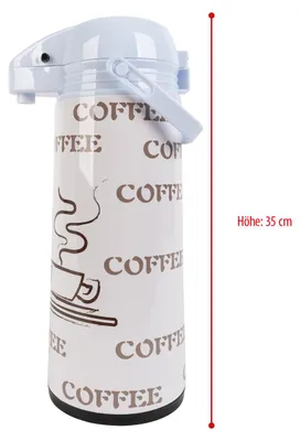 Produktbild von EUROHOME Airpot Isolierkanne 1,9L – Thermoskanne mit Pumpfunktion & Glaseinsatz für langanhaltende Wärme Coffee