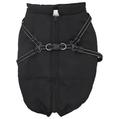 Immagine prodotto di Cappotto Cani con Imbracatura Impermeabile Riflettente Nero L48