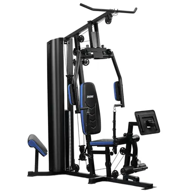Produktbild von DIONE HG6 - Fitness Station - Homegym - Krafstation - Fitnessstation - Mit Beinpresse - 80kg Gewichtsblock -  Sitzkissen