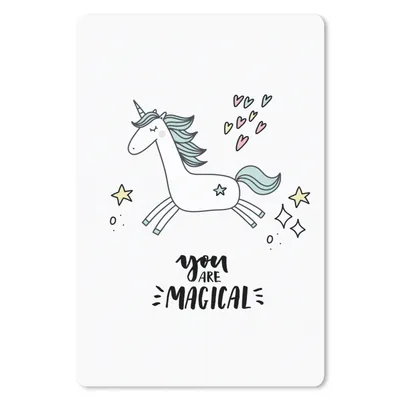 Produktbild von MuchoWow® Mauspad Mousepad Einhorn - Kinder - Zitate - Du bist magisch - Mädchen 18x27 cm - Mousepads - Maus Mat - Pad - Mausunterlage