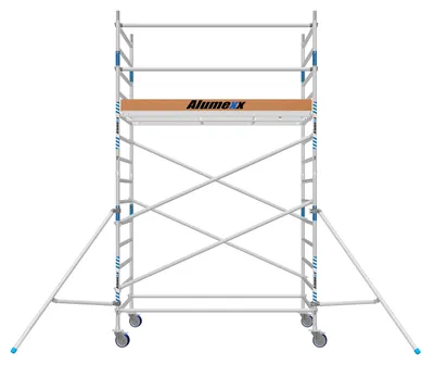 Imagen del producto de Soporte móvil para andamios - Ancho de 135 cm - Altura de trabajo de 5,2 metros - Estructura de aluminio