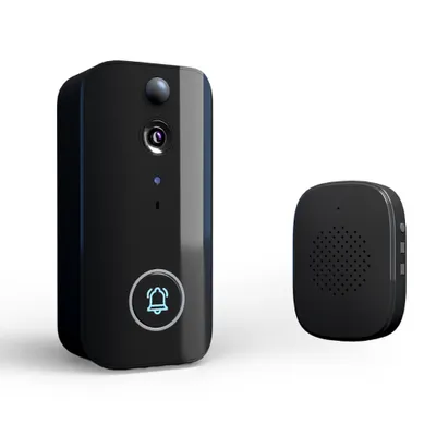 Zdjęcie produktu dla Inteligentny dzwonek do drzwi Ring Door Camera z wykrywaniem ruchu WiFi Bezprzewodowa kamera wideo Dzwonek do drzwi Akumulatorowy wideodomofon Dzwonek do drzwi z nocnym podglądem HD Dwukierunkowe audio do użytku w willi Dom Biuro Mieszkanie Drzwi