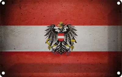 Produktbild von vianmo Blechschild 20x30 cm Österreich Fahne Flagge Wappen