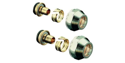 Produktbild von Oventrop Klemmringverschraubung Cofit S 2-fach, für AG 3/4" Eurokonus 14 x 2,0 mm x G 3/4" ÜM 1507934