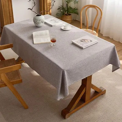 Produktbild von Tischdecke in Leinenoptik, 100 x 140 cm, mit Lotuseffekt, hellgrau