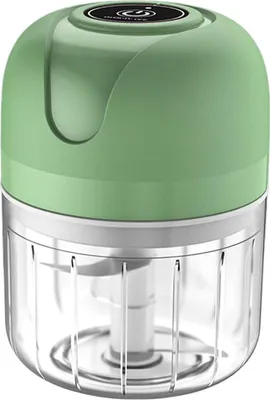 A close-up studio shot of a mini food chopper.