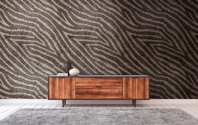 Produktbild von NEWROOM Tapete Braun Vliestapete Animalprint - Wandbild Modern Beige  Zebra Streifen Tapete Tiere Zebra