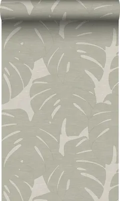 Obrázok produktu pre Origin Wallcoverings tapeta listy v ľanovom vzhľade béžová hnedá 53 cm x 10,05 m