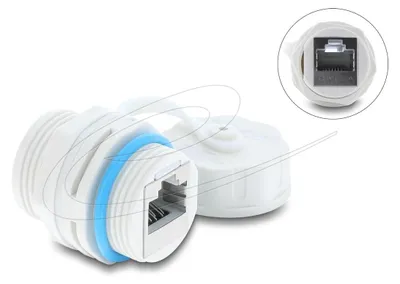 Obrázok produktu pre Spojka káblov Delock, zásuvka RJ45 na zásuvku RJ45, Cat.6A